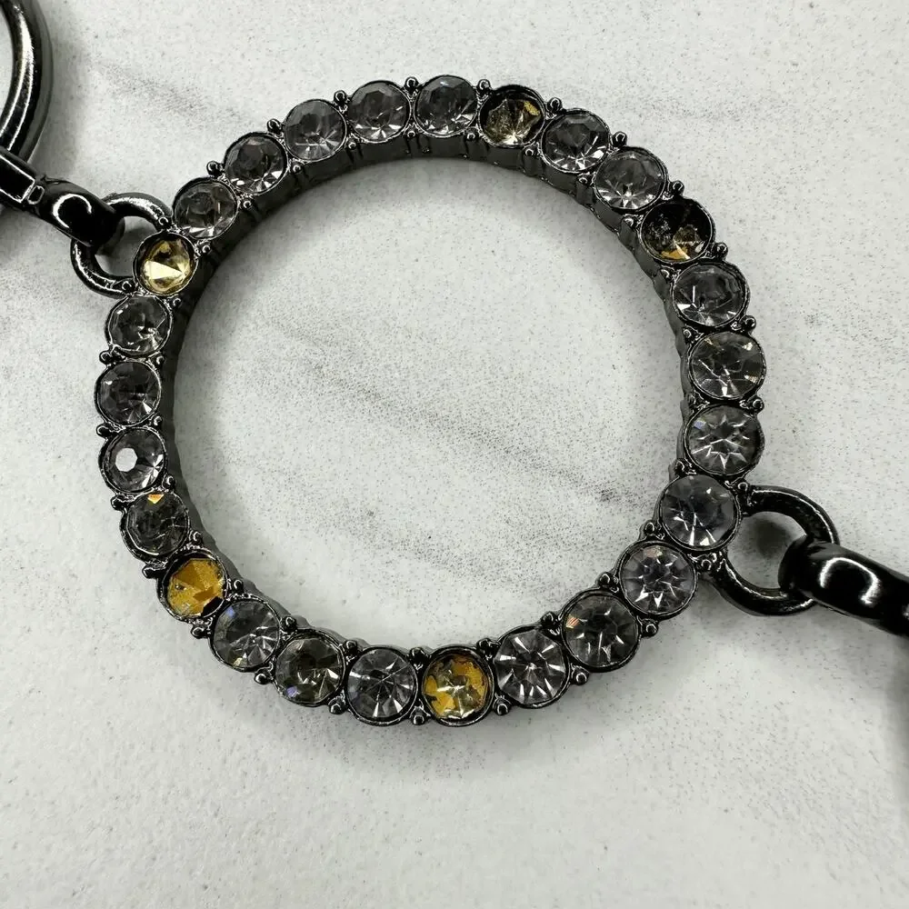 Rhinestone Black Gunmetal Chain Link Belt One Size (OS) ✨